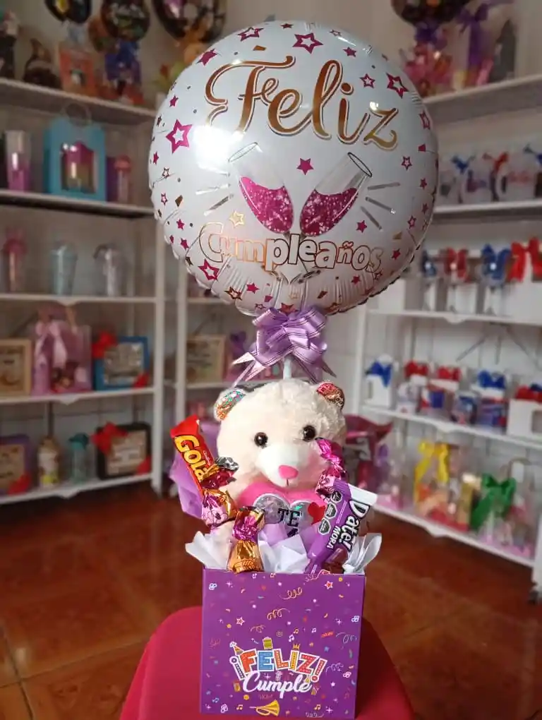 Caja Decorada Con Peluche