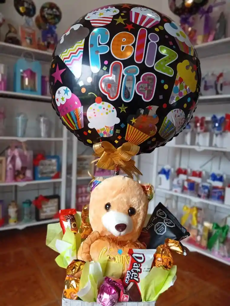 Caja Decorada Con Peluche