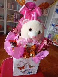 Caja Decorada Y Su Peluche