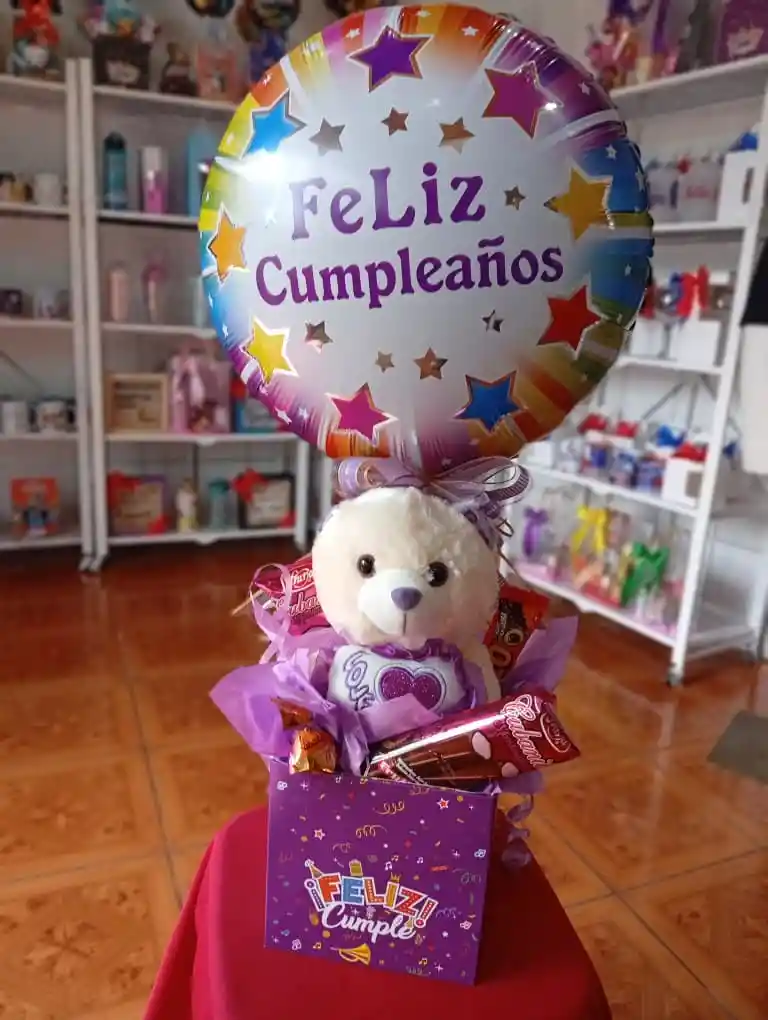 Caja Decorada Con Peluche