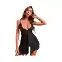 Slips Negro Transparente Con Tanga Camila Talla M