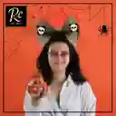 Diadema Moño Negra Con Calaveras - Accesorio Gótico Halloween - Regalos Chic