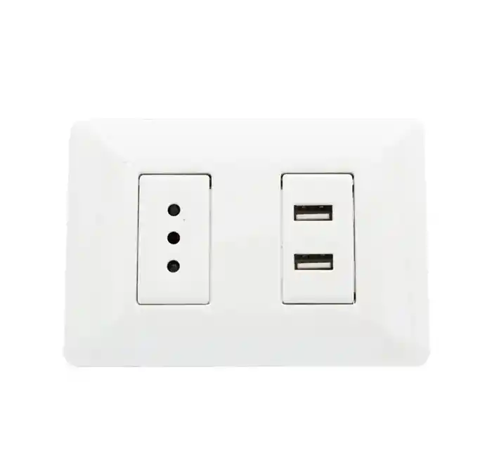 Enchufe Tomacorriente Simple Con 2 Usb Philco