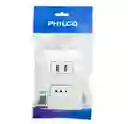 Enchufe Tomacorriente Simple Con 2 Usb Philco