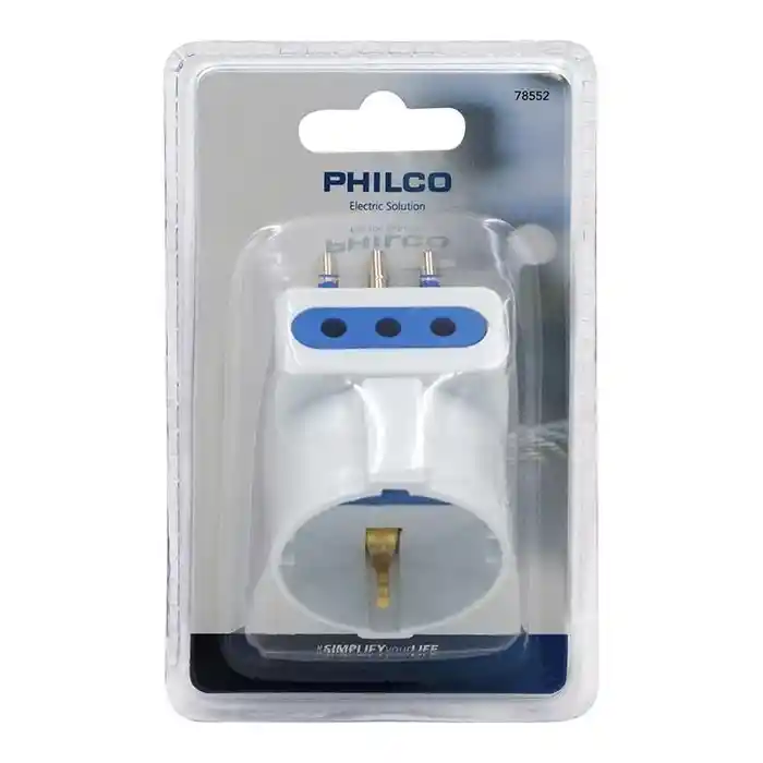 Enchufe Adaptador Schuko Triple Philco