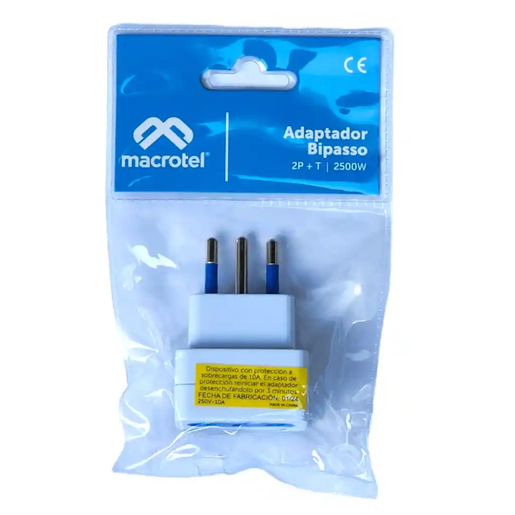 Enchufe Adaptador Bipaso Macrotel 10/16 2500w