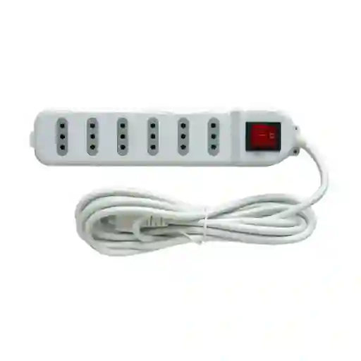 Alargador Eléctrico 3 Mts 6 Pos Blanco