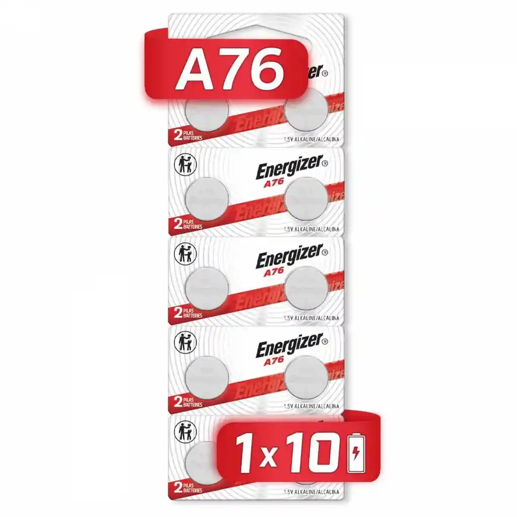 Pack 10 Pilas Pila Energizer Ag13 Lr44 A76