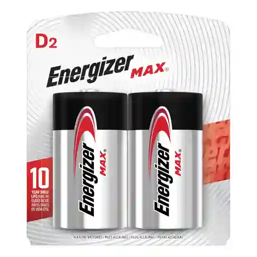 Pack 2 Pilas Energizer Max D Alcalina