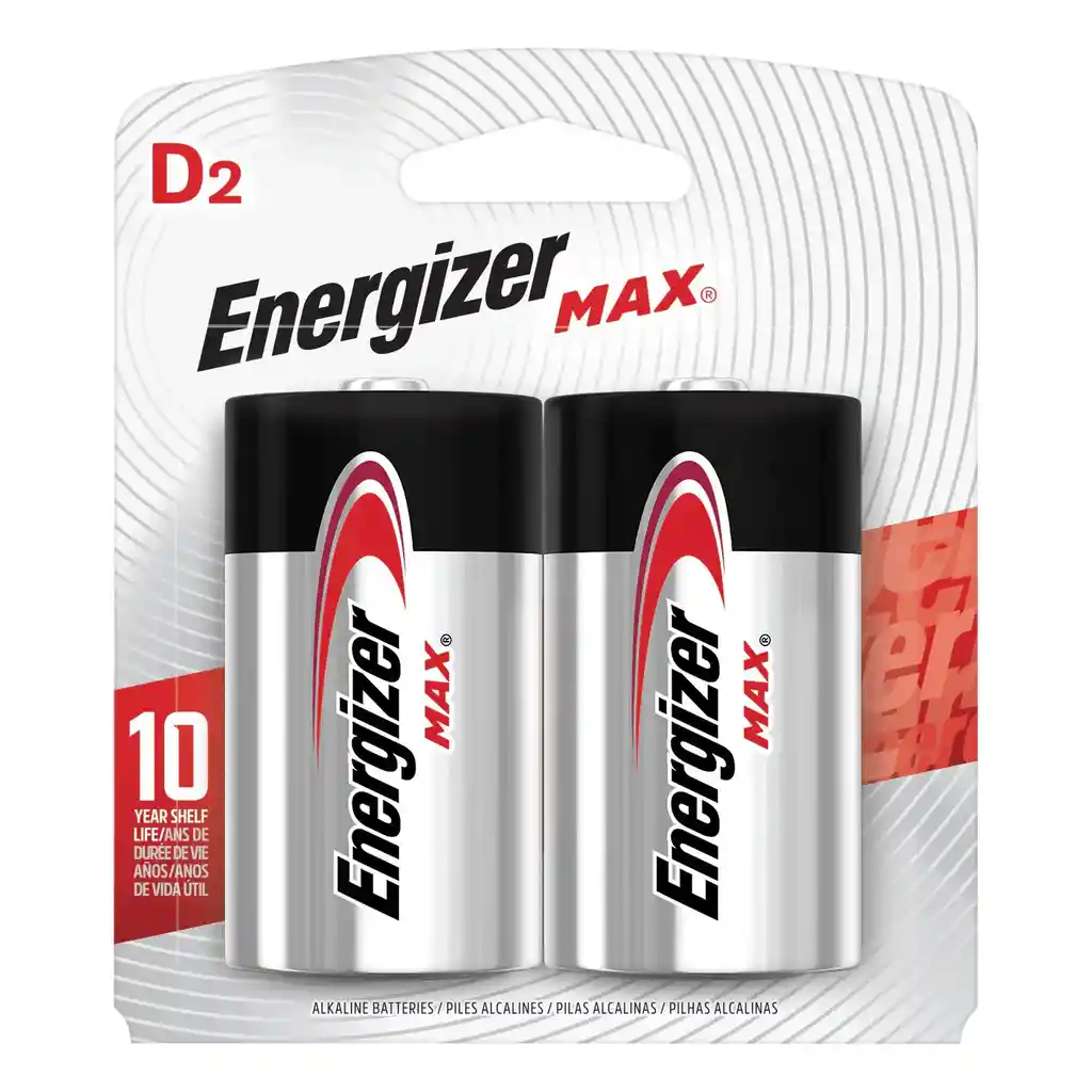 Pack 2 Pilas Energizer Max D Alcalina
