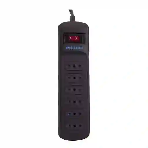 Alargador Protector Sobrevoltaje Philco 918 Joules Negro