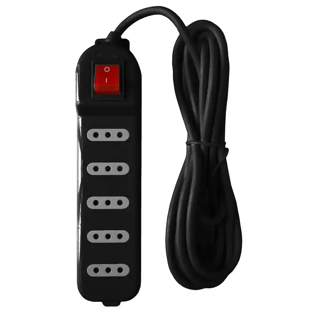 Alargador Eléctrico Macrotel 3 Mts 5 Pos Negro Switch