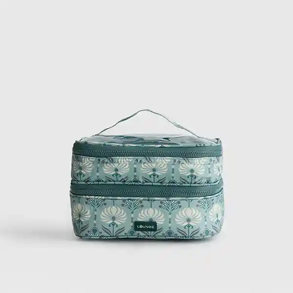 Cosmetiquero Doble Estampado Verde