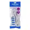 Alargador Eléctrico Philco 450b 5 Mts 4 Pos Blanco