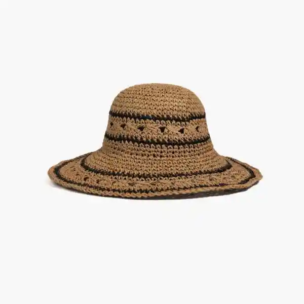 Sombrero Paradiso Diseño Líneas Beige