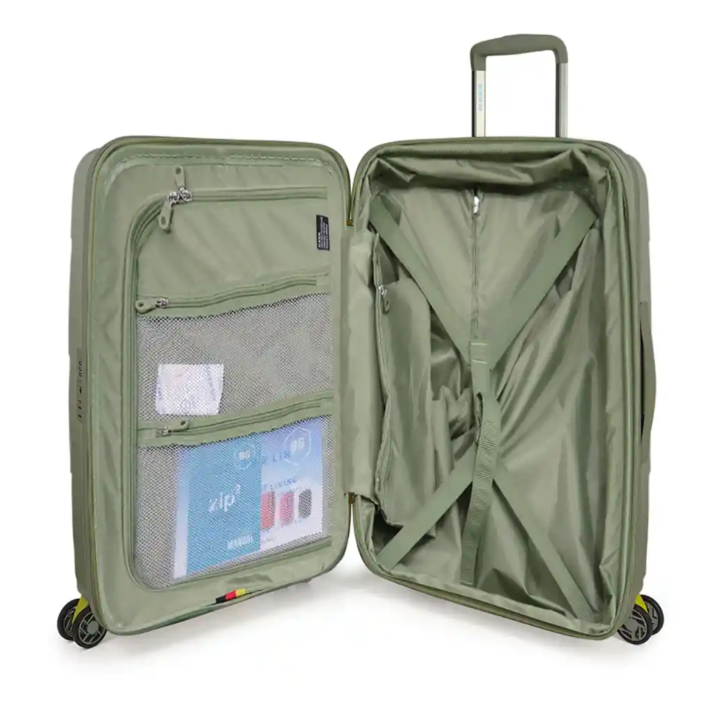 Maleta De Cabina (10 Kg) Bg Berlin Zip² Cierre De Seguridad 35 Lts Verde