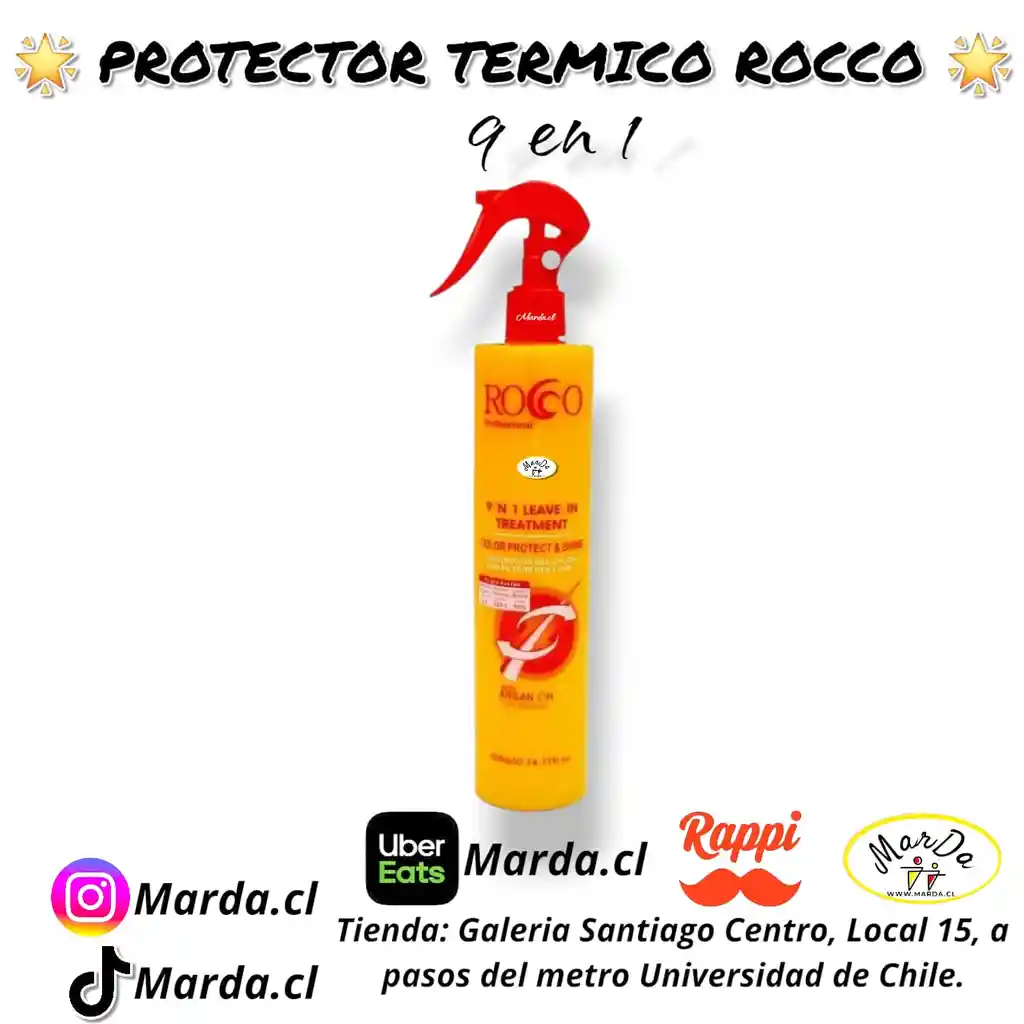 Protector Termico Y Reparador Antifrizz Con Argan Para Planchado Capilar 9 En 1 Rocco