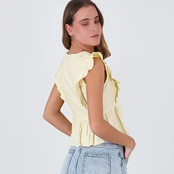 Blusa Cintas Amarillo L Mujer Raindoor