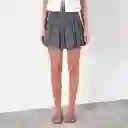 Falda Globo Lino Gris M Mujer Raindoor