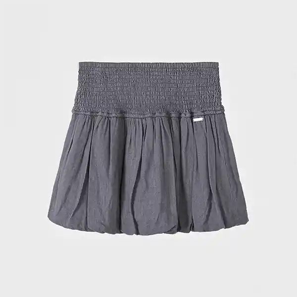 Falda Globo Lino Gris M Mujer Raindoor