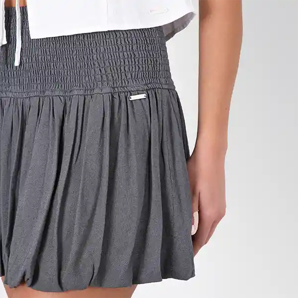 Falda Globo Lino Gris Xxs Mujer Raindoor
