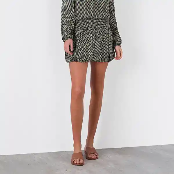 Falda Globo Lurex Azul L Mujer Raindoor