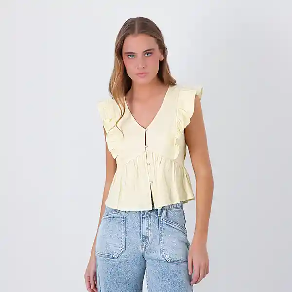 Blusa Cintas Amarillo L Mujer Raindoor