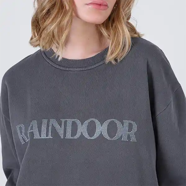 Polerón Crew Neck Logo Parche Gris M Mujer Raindoor