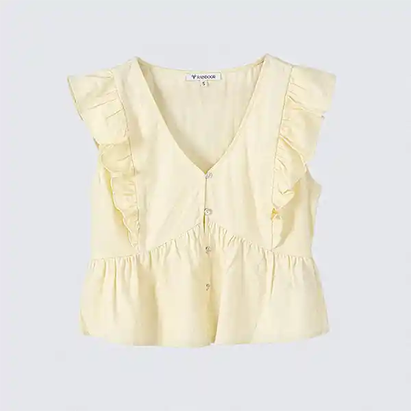 Blusa Cintas Amarillo L Mujer Raindoor