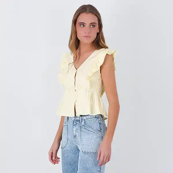 Blusa Cintas Amarillo L Mujer Raindoor