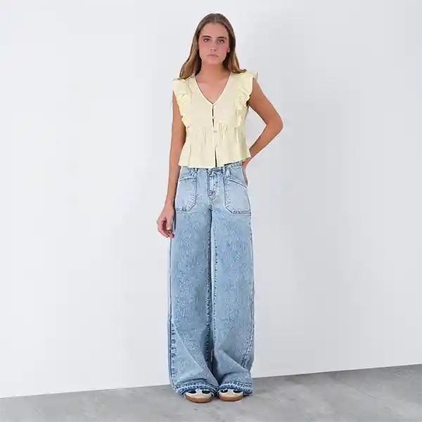 Blusa Cintas Amarillo L Mujer Raindoor