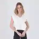 Blusa Manga Corta Lurex Blanco M Mujer Raindoor