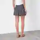 Falda Globo Lino Gris M Mujer Raindoor