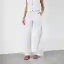 Pantalón Rayas Lino Azul L Mujer Raindoor