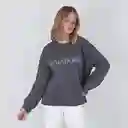 Polerón Crew Neck Logo Parche Gris M Mujer Raindoor