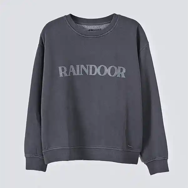 Polerón Crew Neck Logo Parche Gris M Mujer Raindoor