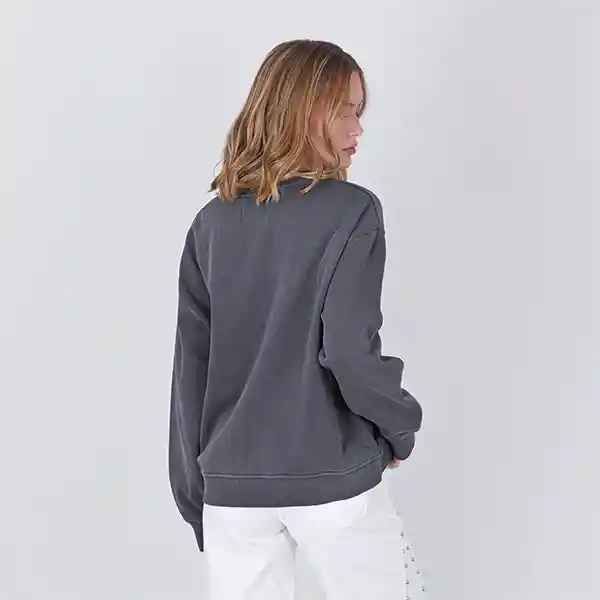 Polerón Crew Neck Logo Parche Gris M Mujer Raindoor