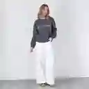 Polerón Crew Neck Logo Parche Gris M Mujer Raindoor