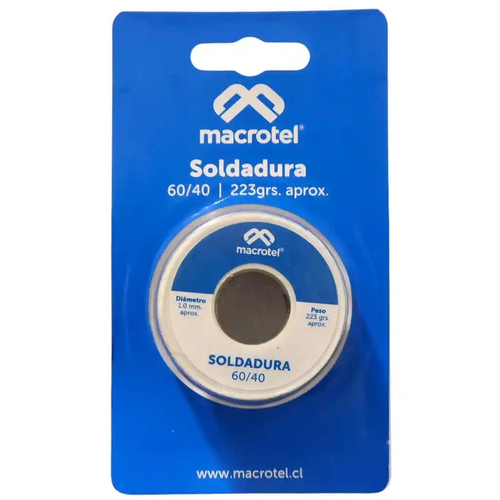 Soldadura 60/40 1mm 223g Electrónica Ms-0550 Macrotel