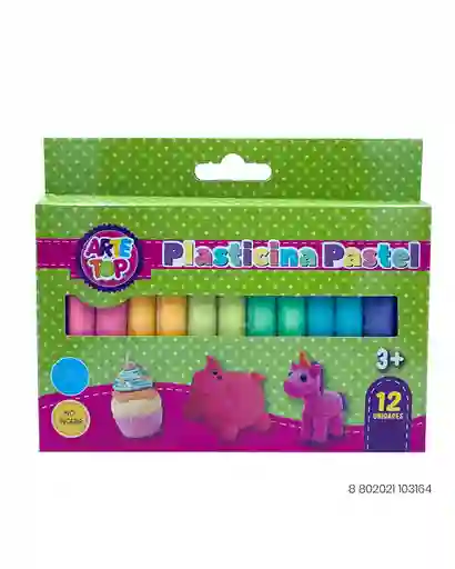 Plasticina Pastel 12 Colores- No Toxica- Arte Top