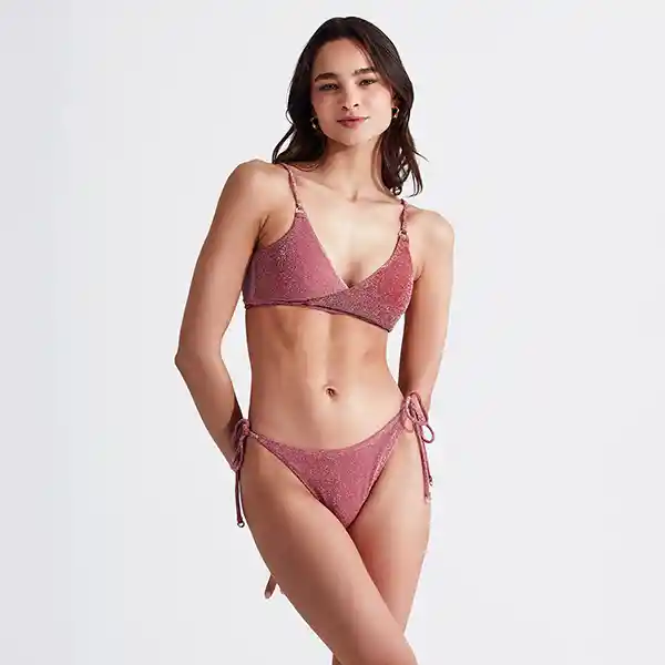 Bikini Paradiso Cruzado Lurex L Fucsia
