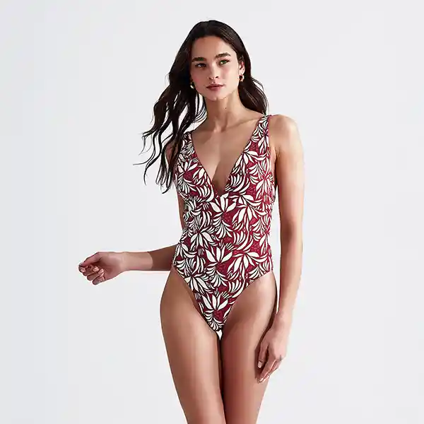 Traje De Baño Paradiso Hojas S Fucsia