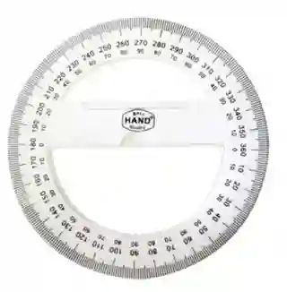 Transportador 360 Grados Transparente Hand