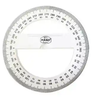 Transportador 360 Grados Transparente Hand