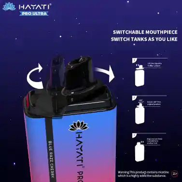 Hayati Pro Ultra 15000puffs Cherry Ice / Peach Mango 2 Sabores