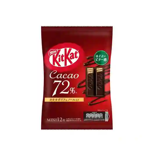Chocolates Mini Kit Kat 72% Cacao Nestle Japón 145 Gr 12 Unid.