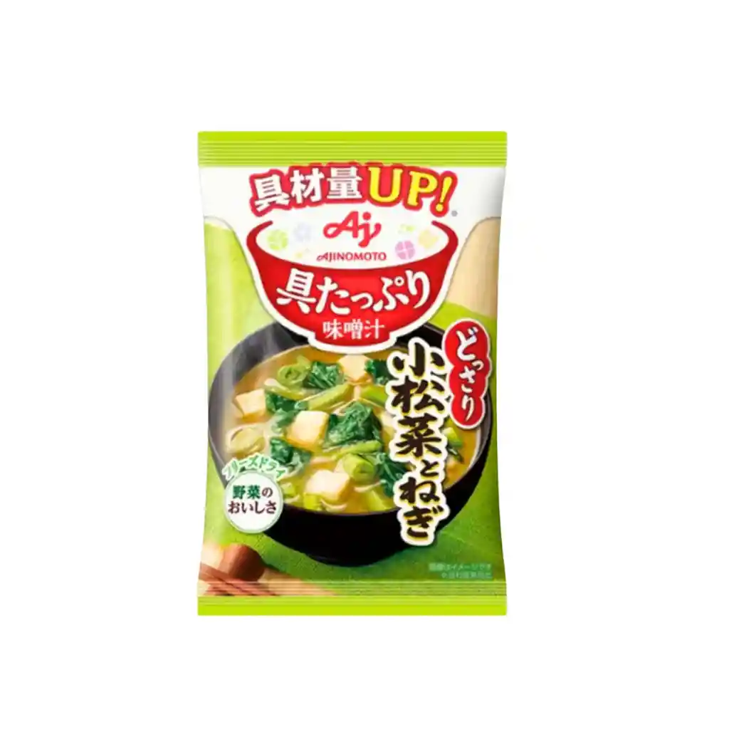 Sopa Instantánea Miso Mostaza Japonesa Espinaca Cebolla Verde Ajinomoto 13.2 Gr