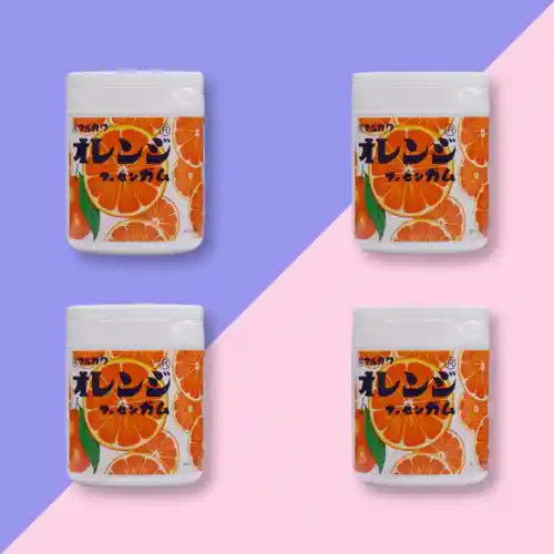 Pack 4 Botellas Chicle Mármol Naranja Marukawa 130 Gr