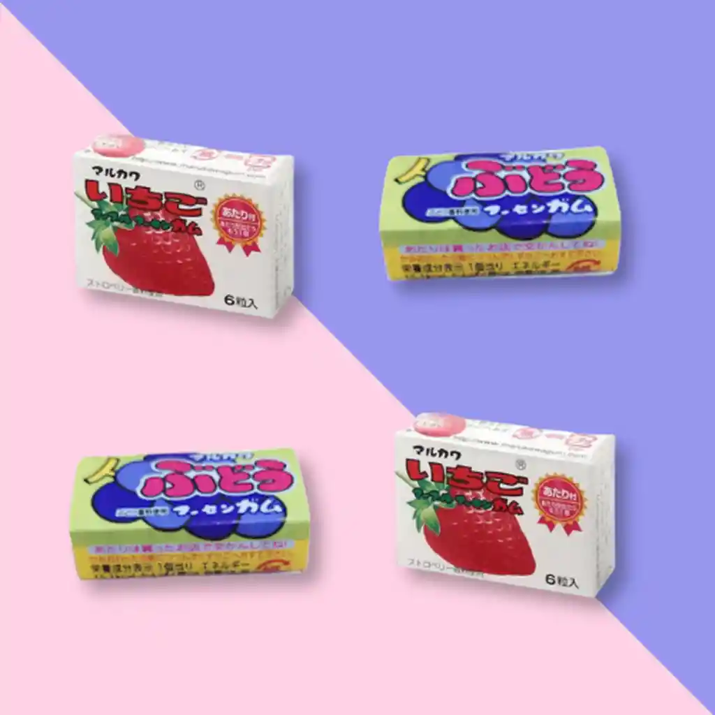 Pack 4 Mix Chicles Japonés Fresa Uva Marukawa
