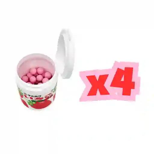 Pack 4 Botellas Chicle Mármol Fresa Marukawa 130 Gr